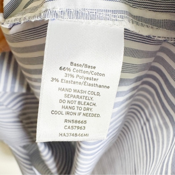 Halogen Blue White Stripe Button Down Tunic Shirt Dress sz 1 - Picture 12 of 12